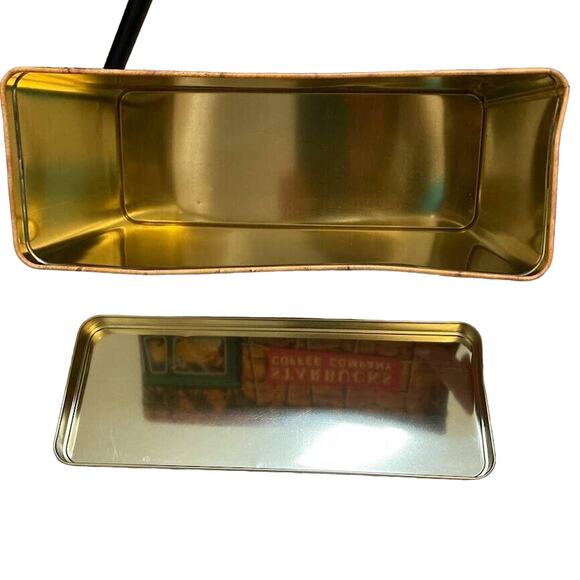 Vintage Starbucks Coffee Tin with Lid Delivery Truck Silver Crane Designs 10x7 - Picture 3 of 5